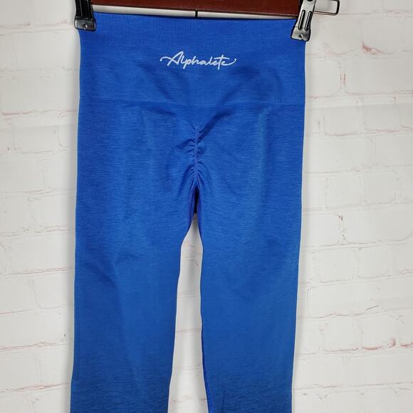 Alphalete Amplify Leggings Womens XS Ombre Blue Moonlight Butt Scrunch Seamless - Picture 8 of 14